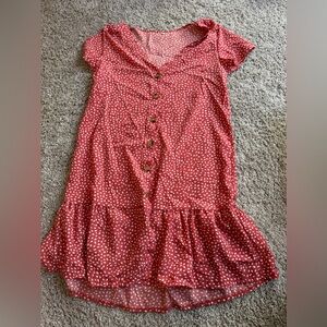 Stylish Red Polka Dot Kids Dress